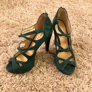 NEW Guess suede open-toe strappy stiletto heels